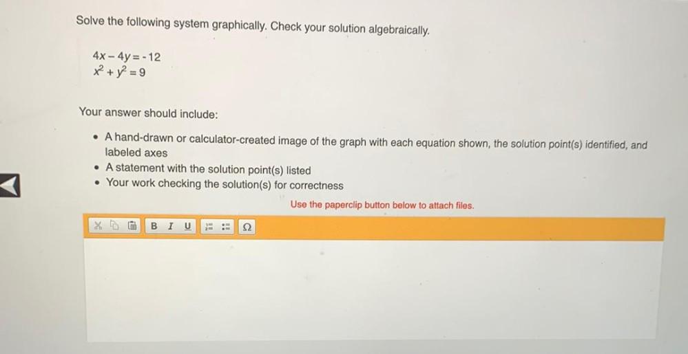 Solve The Following System Graphically Check Your Solu Math