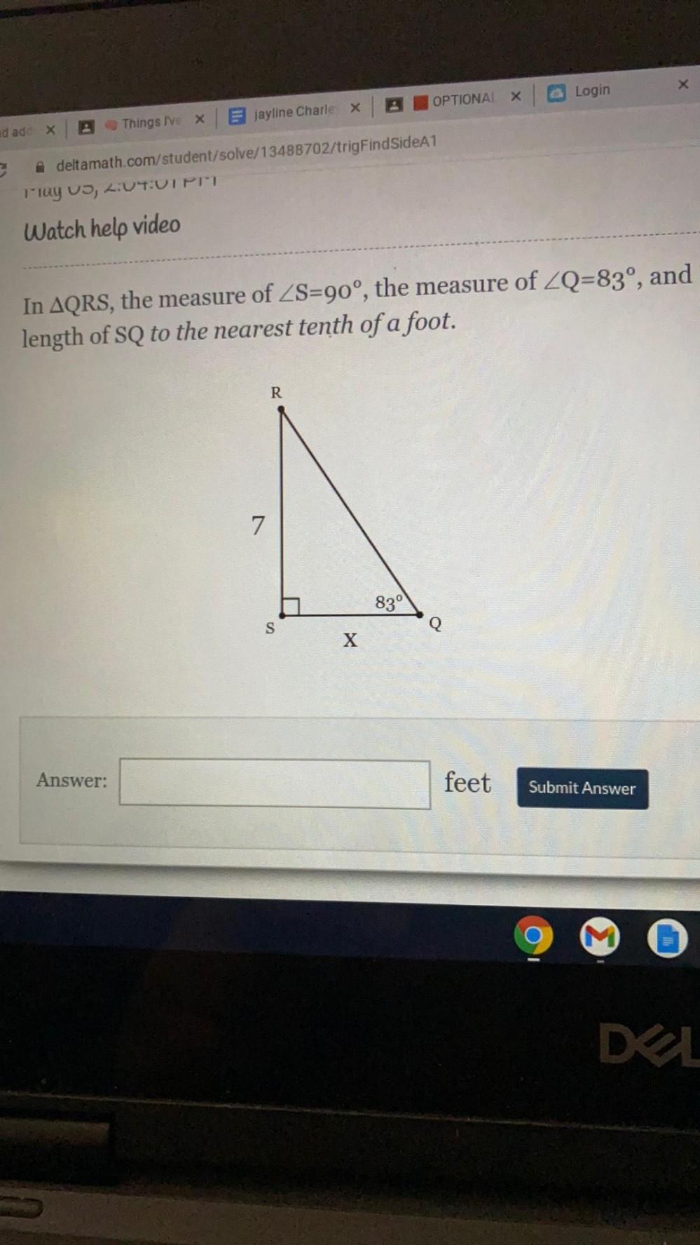 X Login OPTIONAL X E Jayline Charle X Things Ive X Id A Math