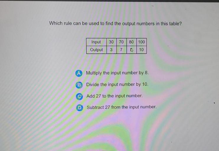Which rule can be used to find the output numbers in th... - Math