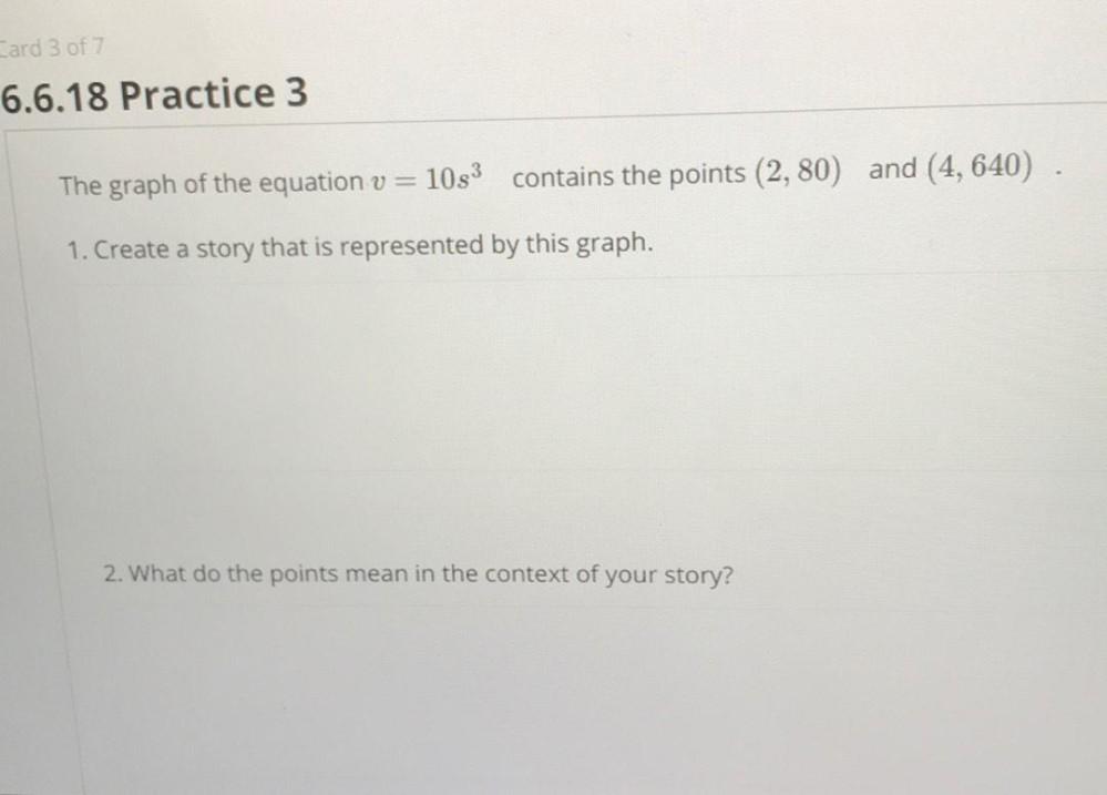 Card 3 Of 6 6 18 Practice 3 The Graph Of The Equation V Math