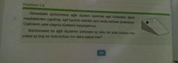 Problem 1.8
Görseldeki sürtünmesiz eğik düzlem üzerinde eşit kütledeki farklı
maddelerden yapılmış, eşit hacimli cisimler aynı anda serbest bırakılıyor.
Cisimlerin yere ulaşma sürelerini karşılaştırınız.
Sürtünmesiz bir eğik düzlemin üstünden içi dolu bir kola kutusu mu
yoksa içi boş bir kola kutusu mu daha çabuk iner?
44