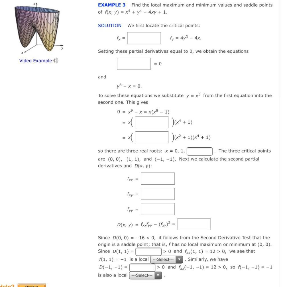 Example 3 Find The Local Maximum And Minimum Values And Math