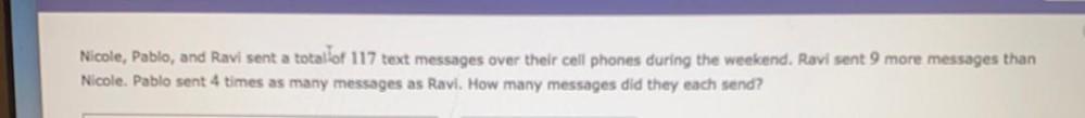 Nicole Pablo And Ravi Sent A Total Lof 117 Text Messa Math