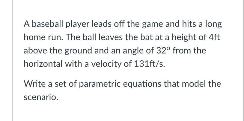 A baseball player leads off the game and hits a long... Physics