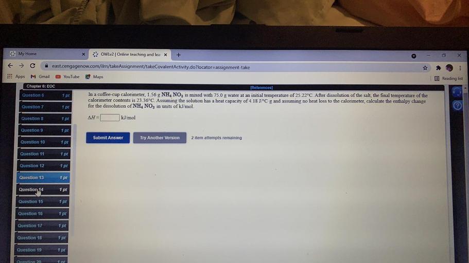 My Home x OWLv2 Online teaching and lear... Chemistry My Home x OWLv2 Online teaching and lear... Chemistry