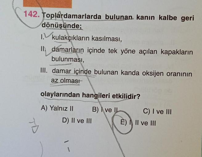 142. Toplardamarlarda bulunan kanın kalbe geri dönü… Biyoloji 142. Toplardamarlarda bulunan kanın kalbe geri dönü… Biyoloji