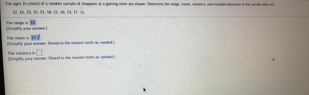 The Ages in Years Of A Random Sample Of Shoppers At A Math