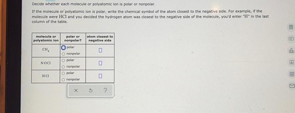 Decide Whether Each Molecule Or Polyatomi Physical Chemistry