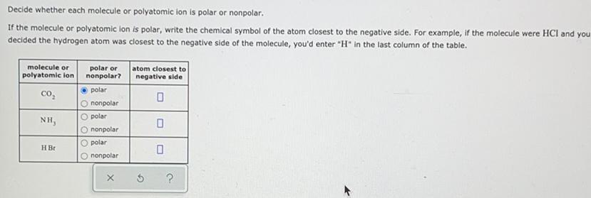 Decide Whether Each Molecule Or Polyatomi Physical Chemistry