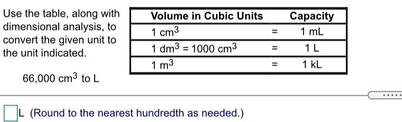 Use The Table Along With Dimensional Analysis To Conv Math