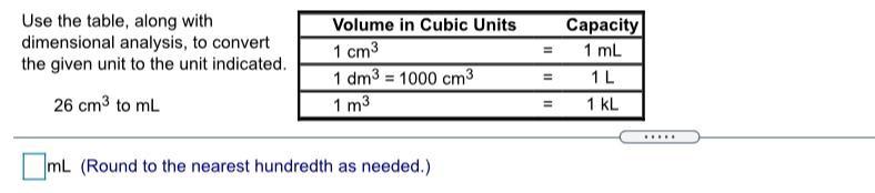 Use The Table Along With Dimensional Analysis To Conv Math