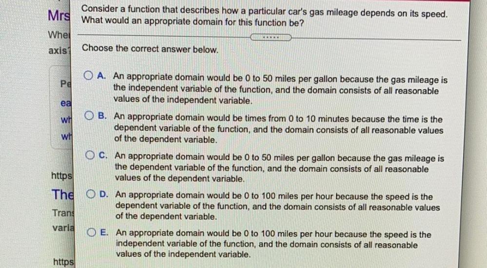 Consider A Function That Describes How A Particular Car Math
