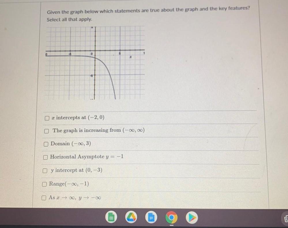 Given The Graph Below Which Statements Are True About T Math