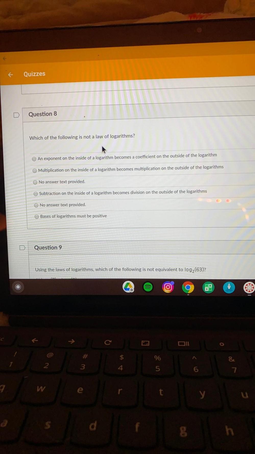 Quizzes Question 8 Which Of The Following Is Not A Law Math