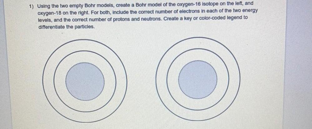 1 Using The Two Empty Bohr Models Creat Physical Chemistry