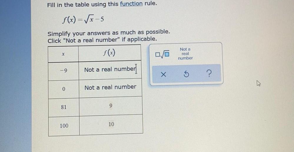 Fill In The Table Using This Function Rule F x x 5 Math