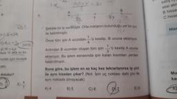 satış
B
sesi alm
B hisse
Chisse
03
=btus
Hiss
45R=- Sex
2x
ayla 15 defa su ko
wuzdan ayni kovaya
Şekilde bir ip verilmiştir. Orta noktanın bulunduğu yer bir çivi
ile belirtilmiştir.
1
Once tüm ipin A ucundan-
_'u kesilip, B ucuna ekleniyor.
4
1
Ardindan B ucundan oluşan tüm ipin -'O kesilip A ucuna
3
ekleniyor. Bu işlem esnasında ipin kalan kısımlan yerden
kaldırılmıyor.
Buna göre, bu işlem en az kaç kez tekrarlanırsa ip çivi
ile aynı hizadan çıkar? (Not: Ipin uç noktası dahi çivi ile
aynı noktada olmayacak)
doludur?
Mu
ka
A) 4
B) 5
C) 6
DI 3
E) 8
A