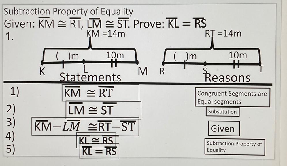 Subtraction Property Of Equality Given KMRT LM ST Math