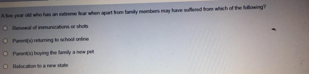 A Five Year Old Who Has An Extreme Fear When Apart F Physics