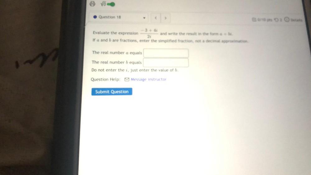 VO Question 18 SO 3 4 Evaluate The Expression And Wr Math