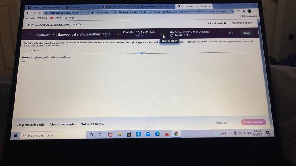 X I Broward College Affordable X Onelogin B Mylab M Math