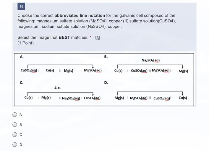 18 Choose the correct abbreviated line no... Physical Chemistry