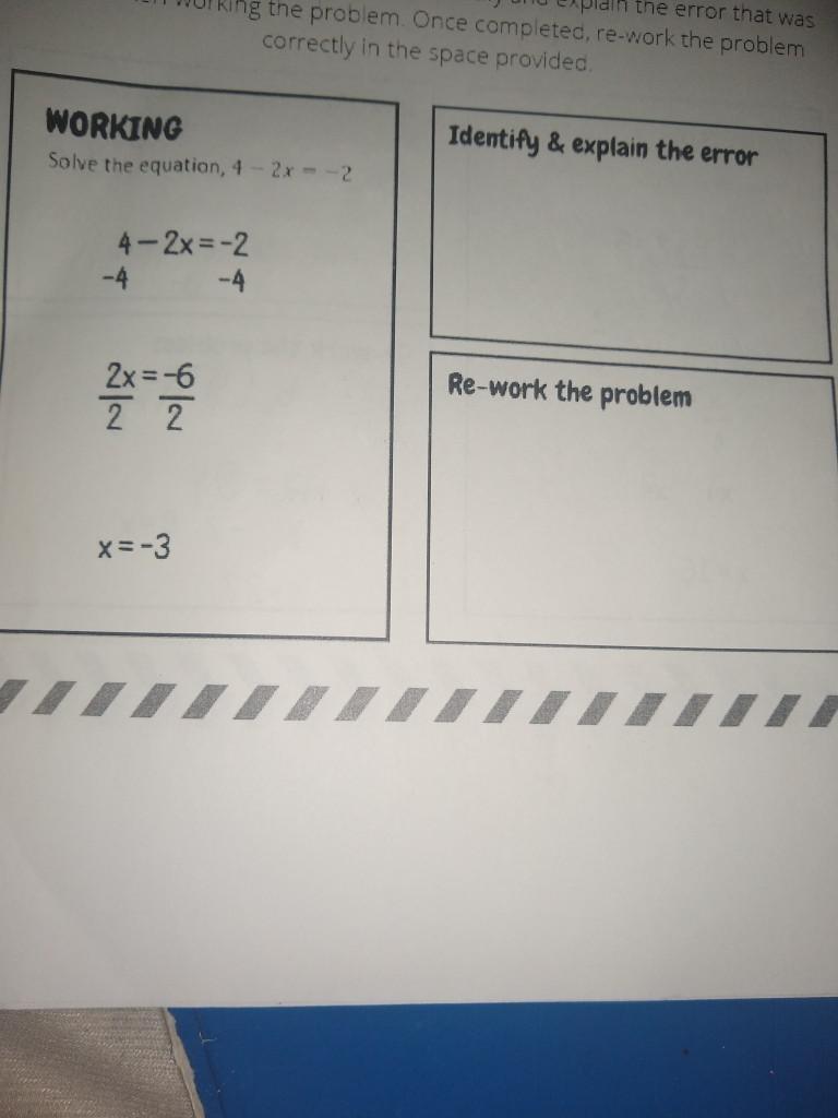The Error That Was King The Problem Once Completed Re Math