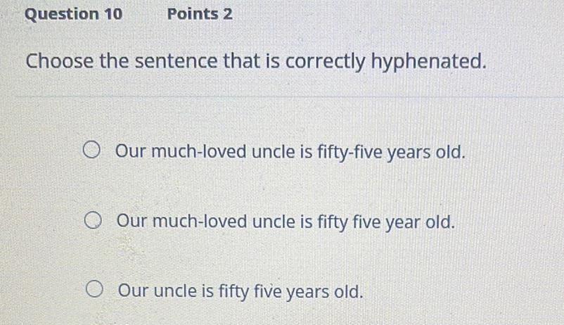 Question 10 Points 2 Choose The Sentence Physical Chemistry