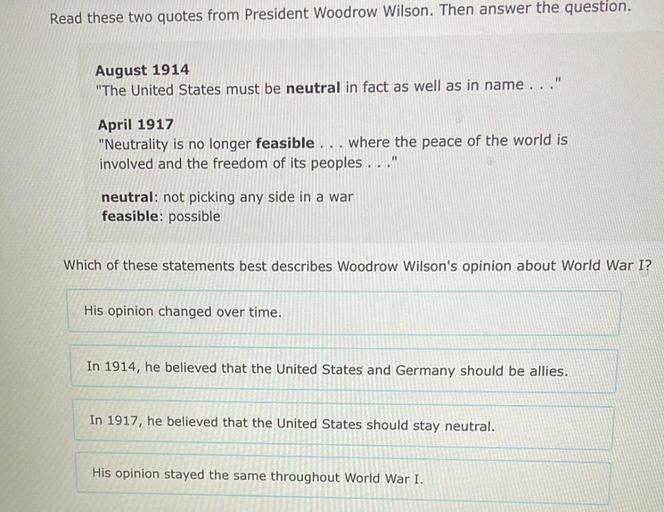 Read these two quotes from President Woodrow Wilson.... Physics