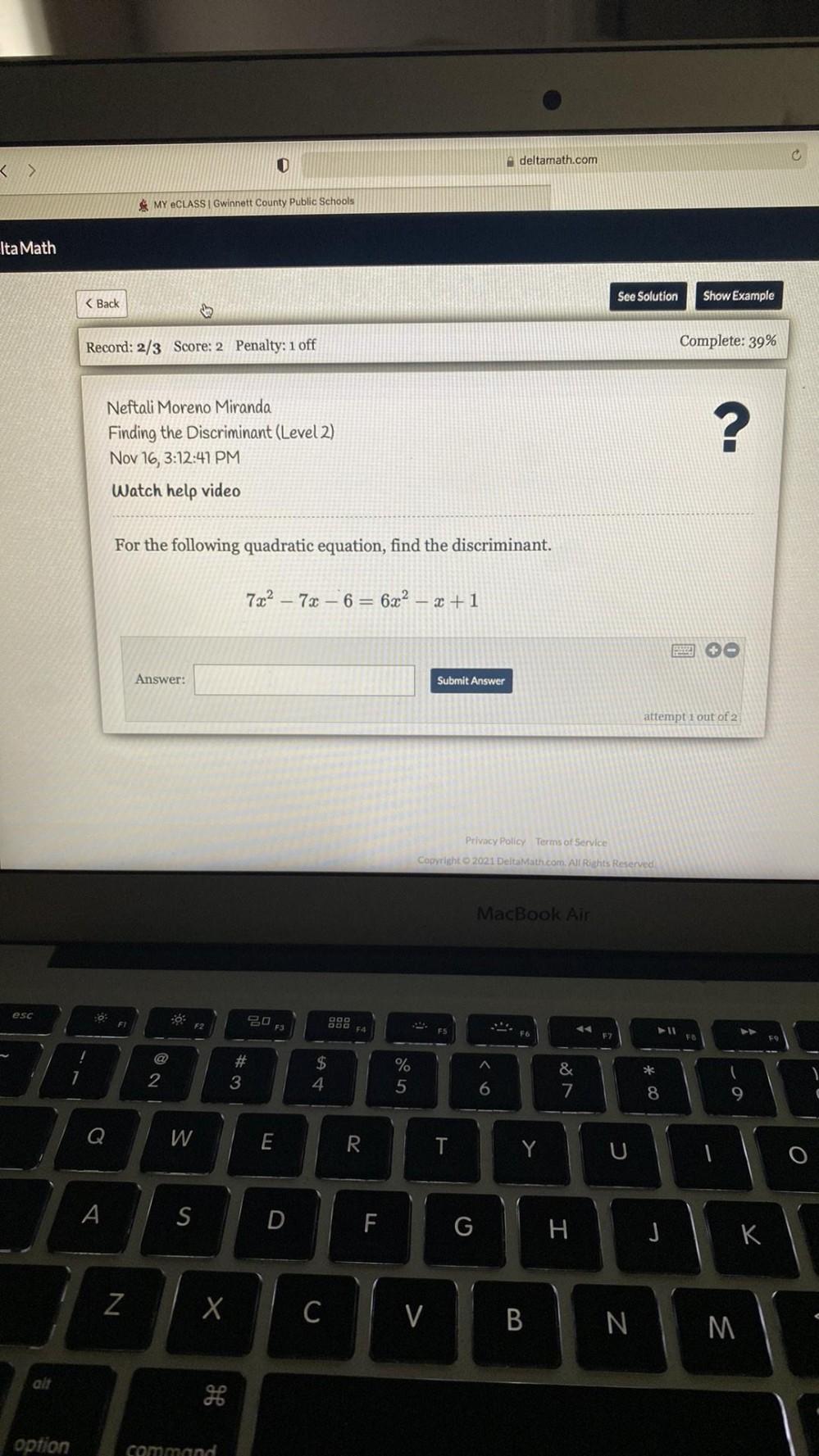 0 Deltamath MY CLASS Gwinnett County Public Sch Math