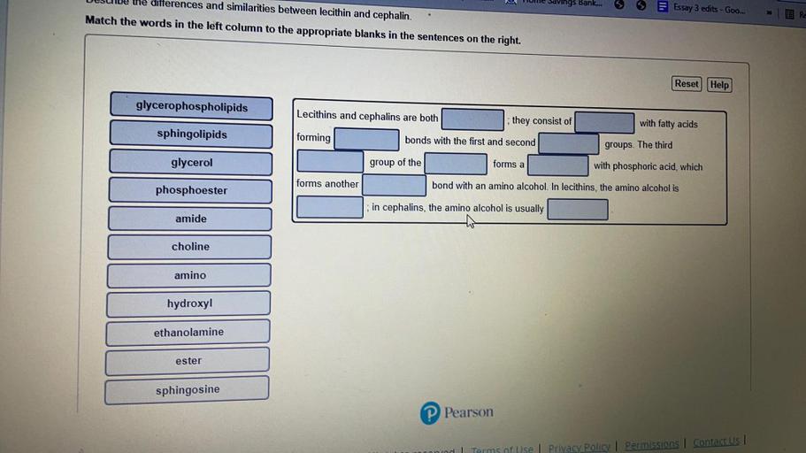 Tome Savings Bank... Uudbe the differenc... Chemistry