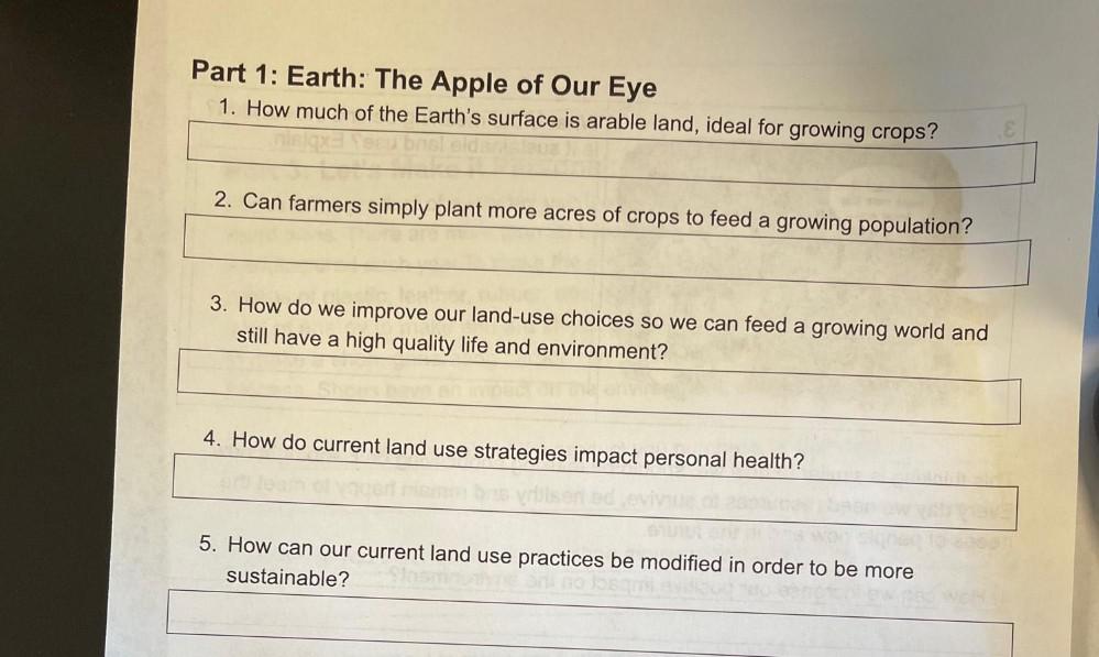 Part 1 Earth The Apple Of Our Eye 1 How Much Of T Biology Part 1 Earth The Apple Of Our Eye 1 How Much Of T Biology