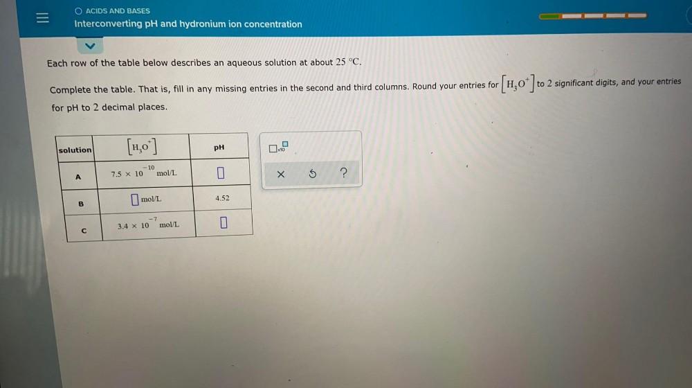 O ACIDS AND BASES Interconverting PH And Inorganic Chemistry