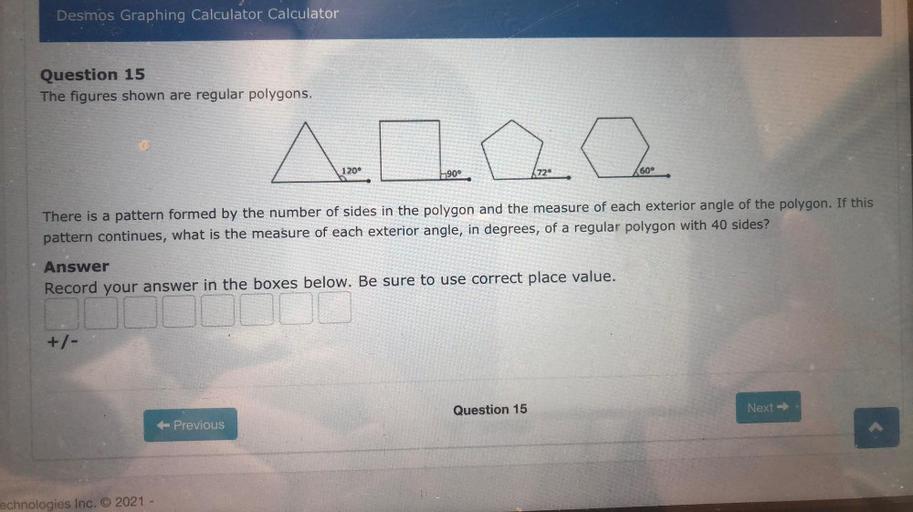 Desmos Graphing Calculator Calculator Question 15 The f... Math