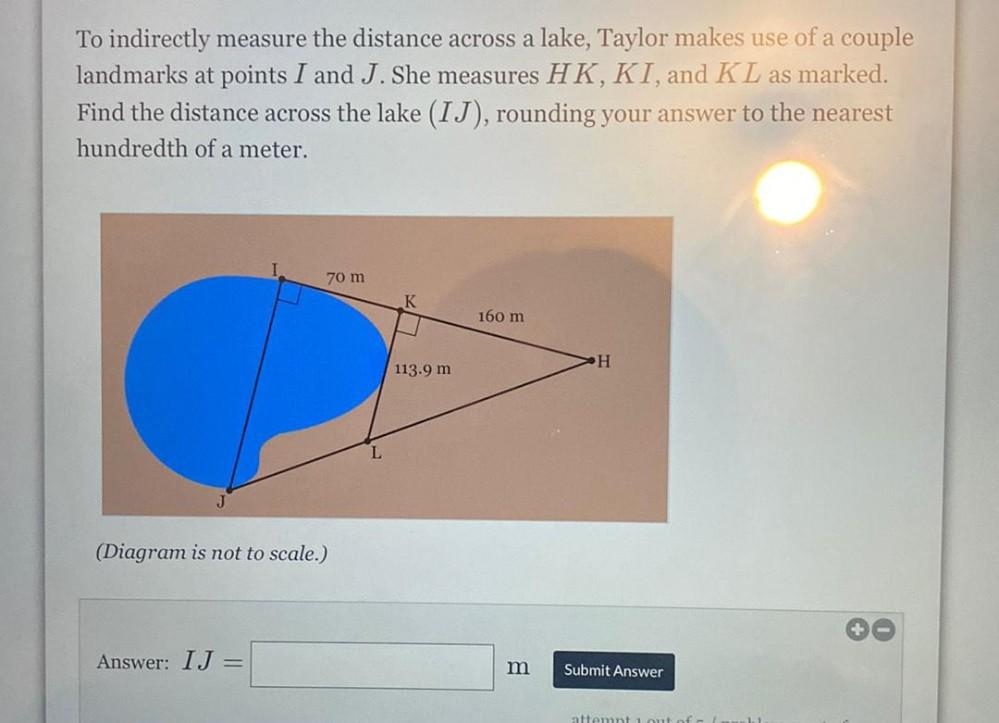 To Indirectly Measure The Distance Across A Lake Taylo Math