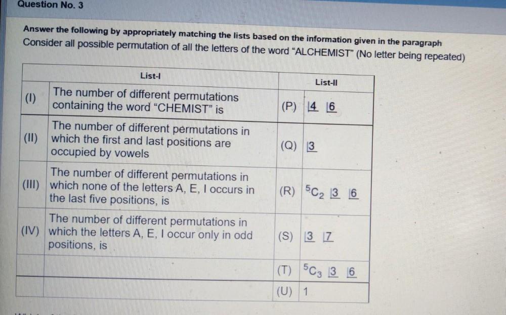 Question No 3 Answer The Following By Appropriately Ma Math