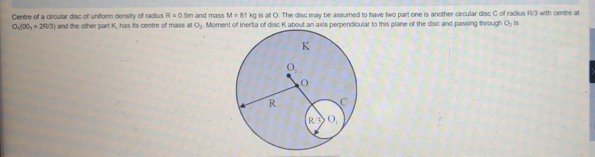 A Circular Disc Of Radius R And Thickness R 6 Centre of a circular disc of uniform density of radi... - Physics