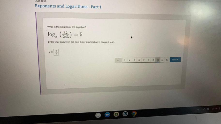 UNIT TEST Exponents and Logarithms Part 1 What is th... Math