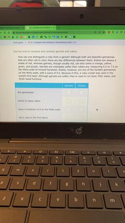 Neek of 1/3/2022) Compare an
X
DE IXL Compare and contrast in in X
+
ix.com/ela/grade-6/compare and contrast-in-informational-texts
13 R
T
190
B
GS
os Ek!
Sixth grade
> * 0.1 Compare and contrast in Informational texts QZW
Use the text to compare and contr