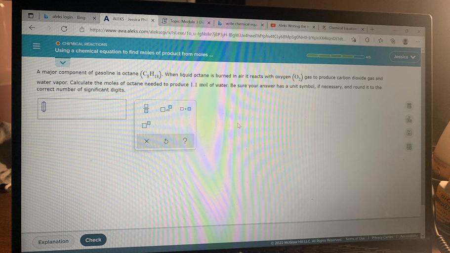 aleks login Bing X A ALEKS Jessica Phi... Organic Chemistry