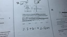717
13.
brai
22.
ideal
Distan
Hohen)
I kaptaki toplam basre 2.1 atmár. Hareketi pistonta kasatt
HOS)
- H.O's)
Buna göre, sabit secakikta mustukocita pestonlu kabin
şekilde belli sicaklikta sat eu kendi bu
HO
+ S = 0
anarak
denklemine göre dengededit
Sistem dengedeyken buhar malet
kula mol sayisina crant,
1
abuhani
wi!
5
213 +3.1= 1.Vson
Bunagorepiston, itilerek24
orani ne olur?
n basıncına eşittir.
asınç artar. +
,
z toplanır