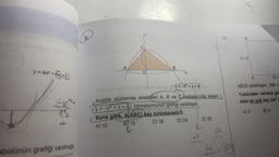 11.
x-2
00
y = ax + bx+c
)
12-
ABCD dikdörtgen, ABI =
Yukarıdaki verilere gö
alanı en çok kaç cm?
y = -x + x + 6
Analitik
düzlemde eksenleri A, B ve C noktalarında kesen
1 y = -x + x + 6) fonksiyonunun gratiği verilmiştir.
Buna göre, A(ABC) kaç birimkaredir?
A) 12 B) 15 C) 18 D) 24 E) 30
A)3
B) 4
22
107
abolünün grafiği verilmişti.