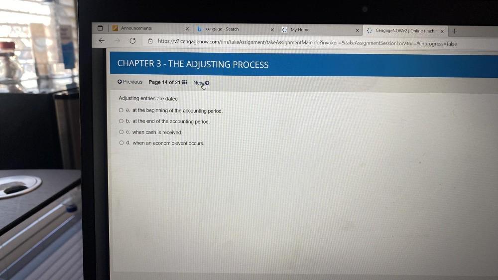 Announcements X Cengage Search X My Home X CengageNOW Math