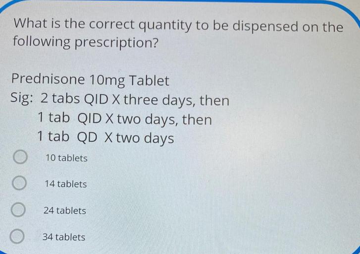What is the correct quantity to be dispensed on the fol... Math