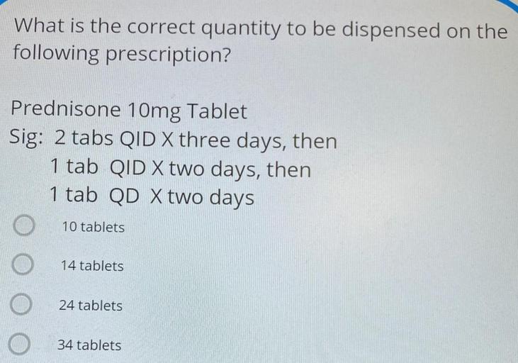 What is the correct quantity to be dispensed on the Biology