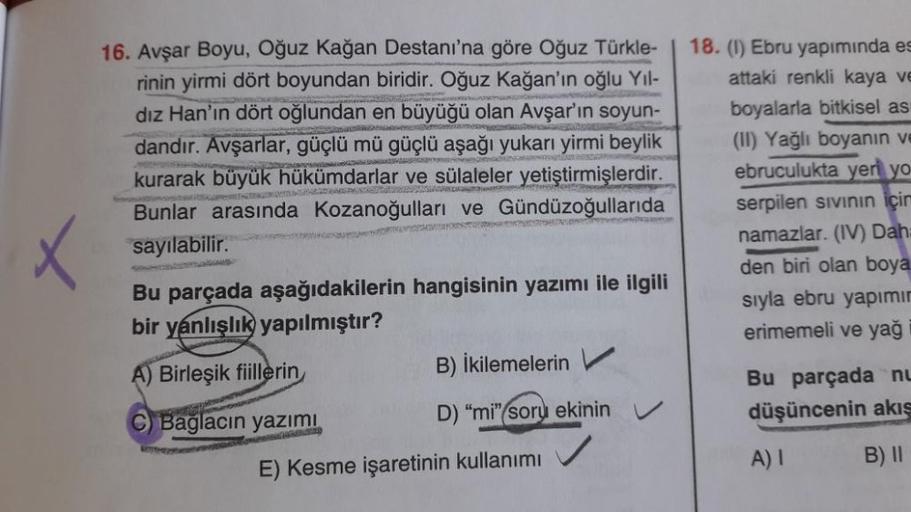 16. Avşar Boyu, Oğuz kağan Destanı'na göre Oğuz Türkle-
rinin yirmi dört boyundan biridir. Oğuz kağan'ın oğlu Yil-
diz Han'ın dört oğlundan en büyüğü olan Avşar'ın soyun-
dandır. Avşarlar, güçlü mü güçlü aşağı yukarı yirmi beylik
kurarak büyük hükümdarlar 