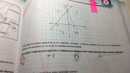 Egim
7.
y
Ak
Test
Kahramanmal
5
>
sokmo
Osmanlye
Gaziantep
4
Kilis
2
Hatay
B
4
Yukarıdaki koordinat sisteminde k ve 1 doğruları verilmiştir. k doğrusu eksenleri (0,5) ve (-4,0) noktalarında,
doğrusu ise eksenleri (2, 0) ve (0,5) noktalarında kesmektedir.
Buna göre I doğrusunun eğiminin, k doğrusunun eğimine oranı hangi seçenekte doğru olarak verilmiştir?
1
B) - 3
D) 2
Mesafe (km)
da deposun
atay uzunluğa oranıdır.
