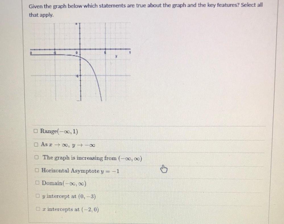 Given The Graph Below Which Statements Are True About T Math