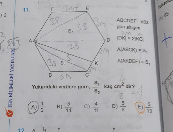 ? BM 11. F E ukan ) 2 35 Bm ABCDEF düz gün altigen