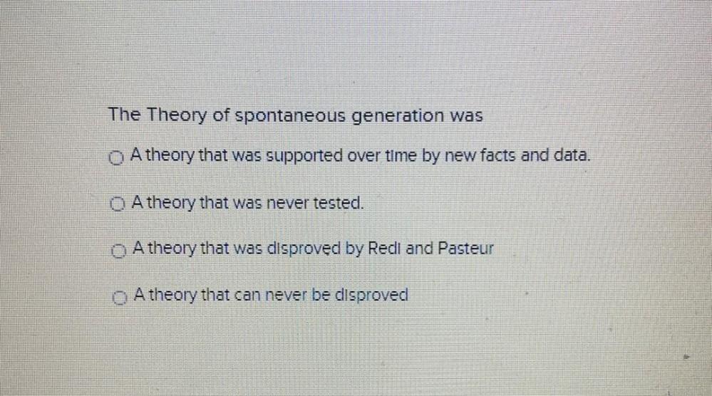 The Theory Of Spontaneous Generation Was A Theory Th Biology